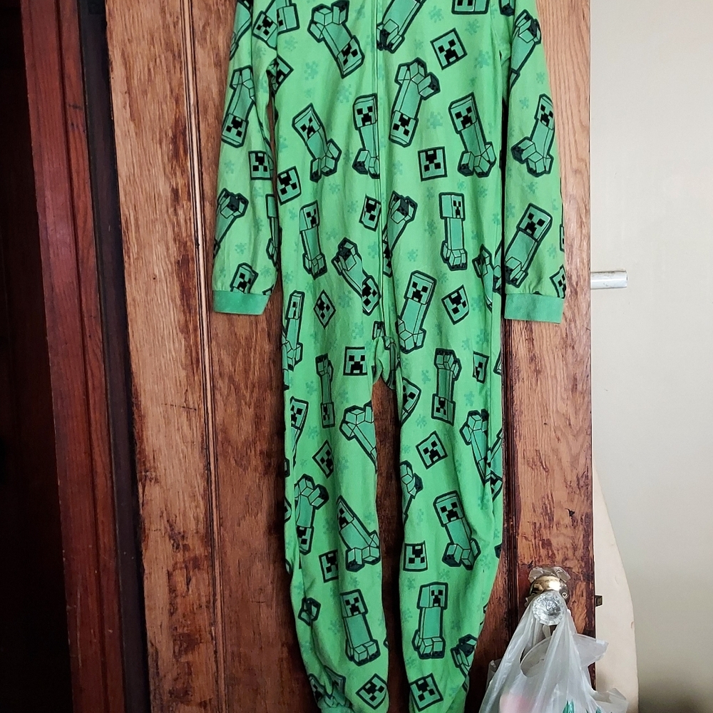 Kids Green Creeper Footless Pajamas